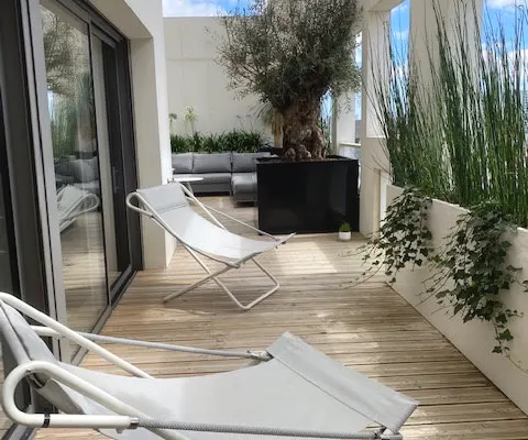 Dachterrasse Ile de Nantes Duplex, privates Schlafzimmer / Bad