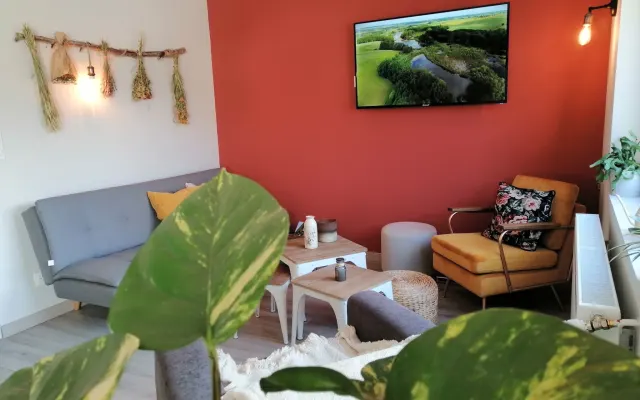 House with garage, terrace, not overlooked.