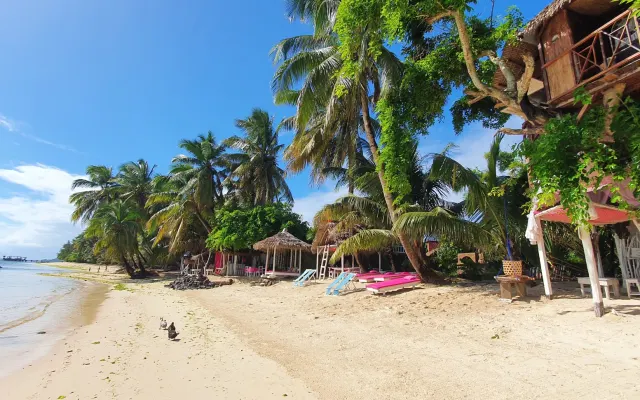 Front line bungalow with breakfast, beach, swimming pool.