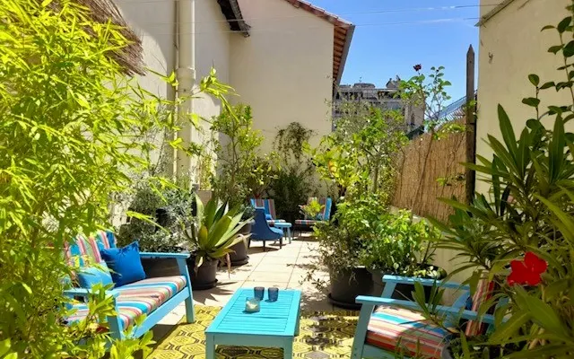 Vintage chic design terrace in the heart of Marseille