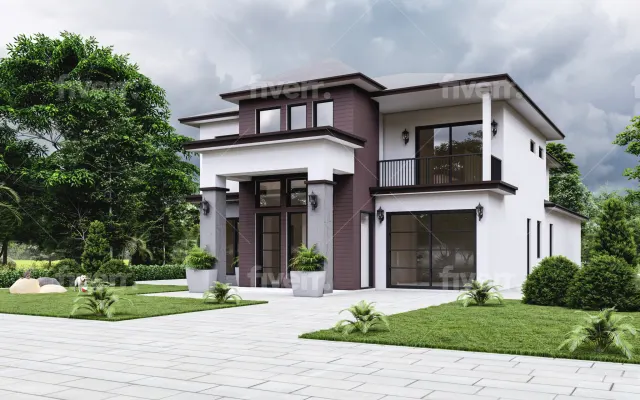 Nuova suite di casa moderna di ispirazione MCM con ingresso separato