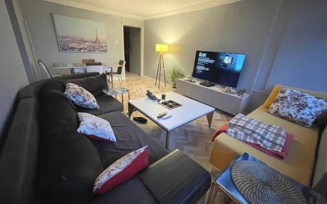 Private room with green view, desk table in secure apartment