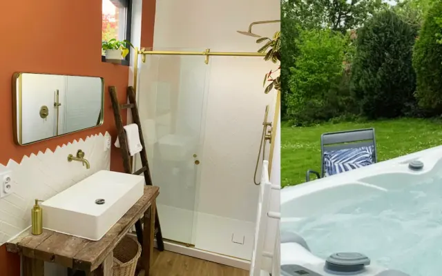 Bright private accommodation with 38°C Jacuzzi