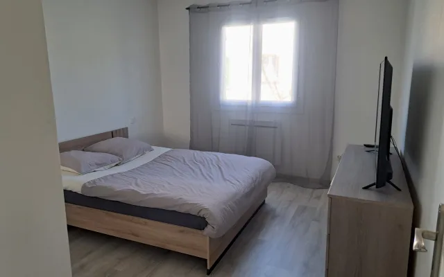 Private bedroom and bathroom in a spacious, quiet villa.