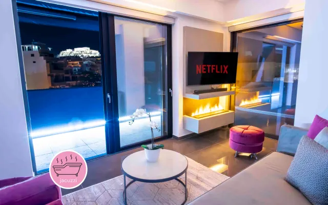 Luxuriöses Penthouse mit Akropolisblick und Whirlpool