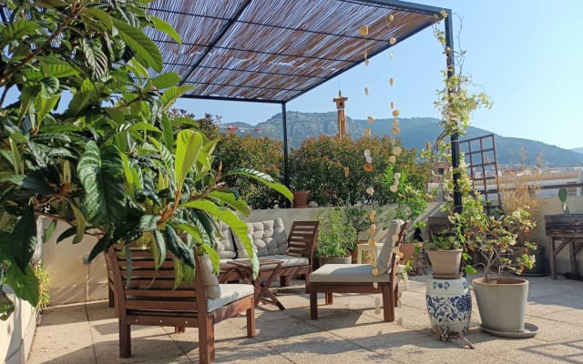 Room with view over a large terrace