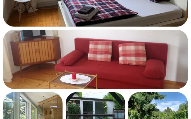 Schönes Apartment (Zi. 1+2) Kleidung optional - Garten mit Jacuzzi
