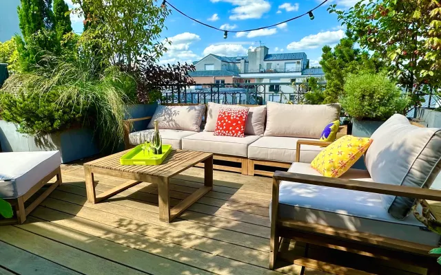 Oasis on a rooftop terrace