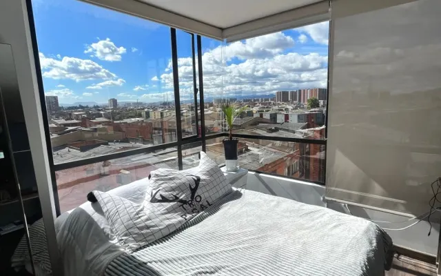 Schönes Studio-Apartment mit schöner Aussicht und guter Stimmung.
