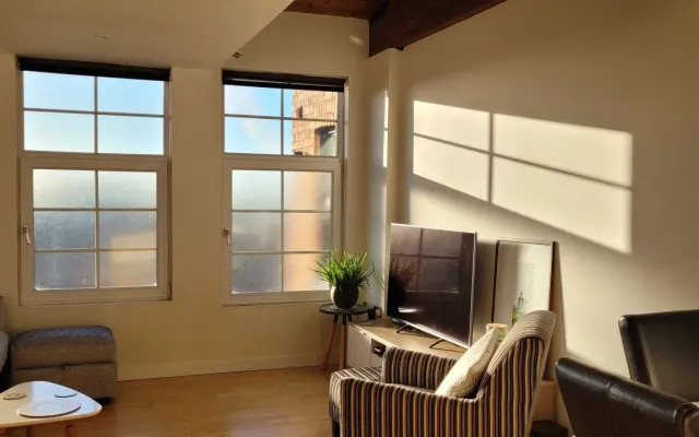 Double bedroom in factory conversion apartment (clothing optional)