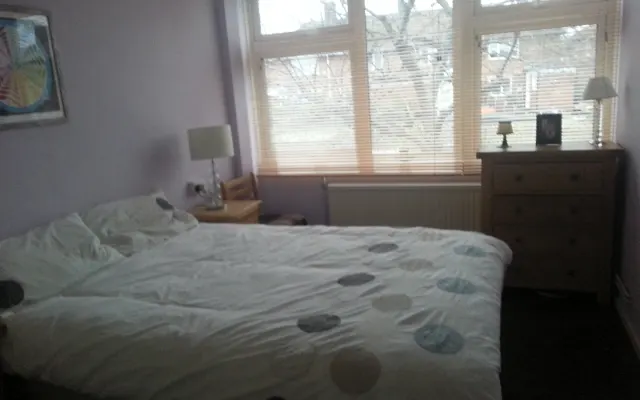 Light and airy bedroom in a cosy flat in South East London
