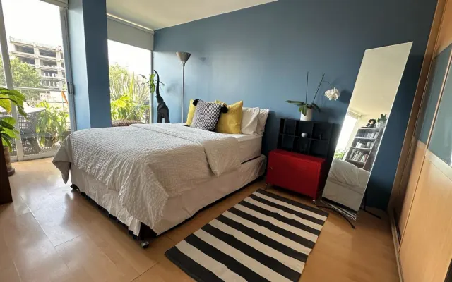Spacious private room with balcony in the heart of Condesa
