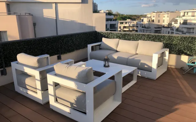 Camera privata in un bellissimo appartamento con terrazza panoramica
