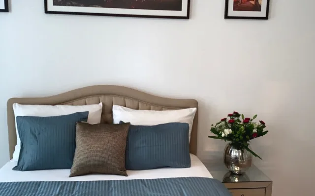 Spacious upmarket bedroom in a modern apartment
