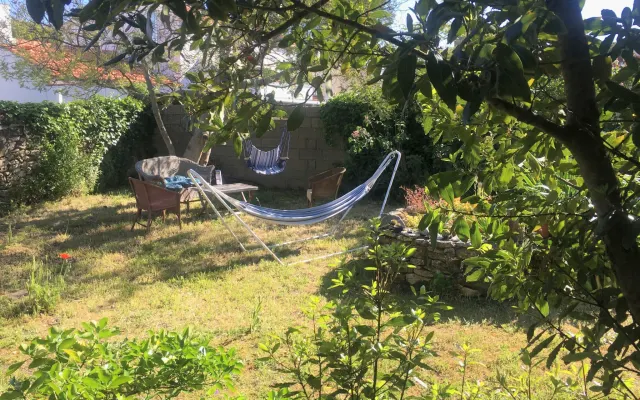 Small house in a quiet garden.