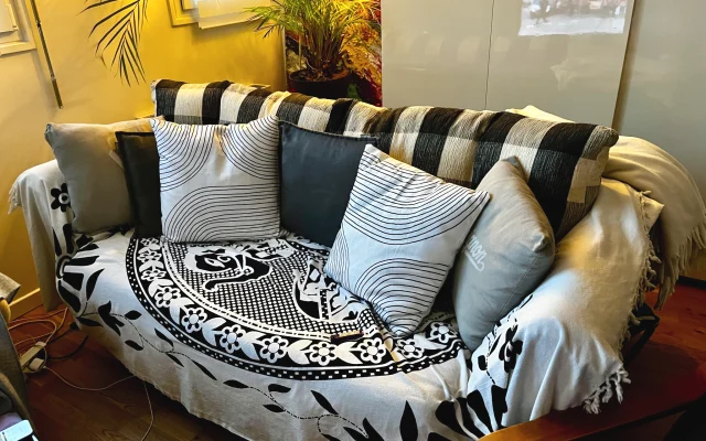 In einer sehr ruhigen Wohnung , Schlafen auf einem Schlafsofa