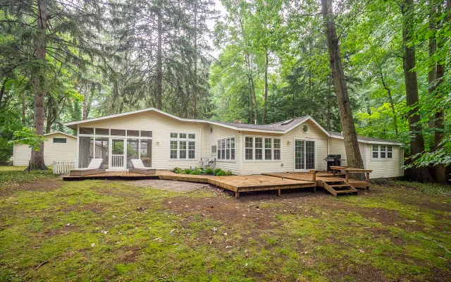 Boho Cottage in the woods with tranquil sun room!