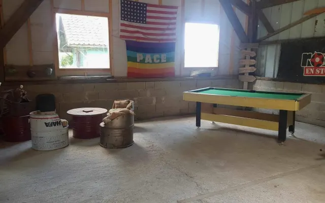 Industrial studio with pool table in the countryside