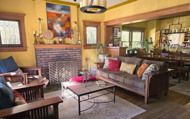 Bungalow et jardin naturiste, chambre principale