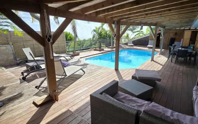 3-bedroom villa with private pool overlooking the Caribbean Sea.