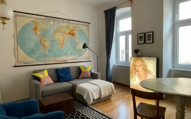 Fold-out couch to kingsize in open minded household with private room