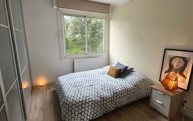 Nice bedroom with common areas