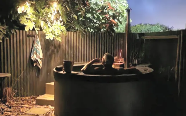 Thyme room on working farm with its own private hot tub.