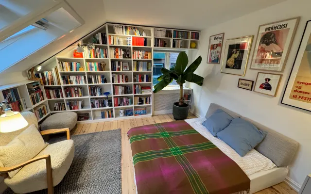 The Library Room in a historic villa in "The Garden of Copenhagen"