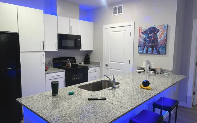 10 minutes to downtown, 5 minutes to airport. Brand new complex!