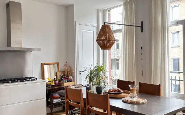 bright room in a cozy apartment + bike
