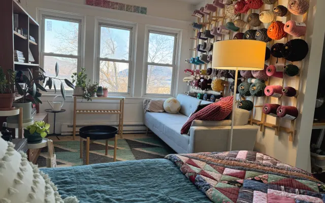 Artist's Loft mit Blick auf den Hudson River