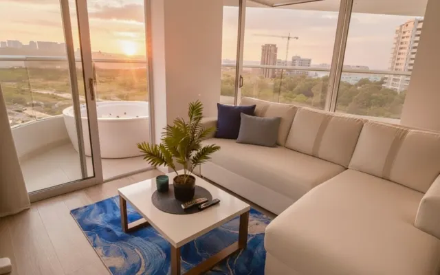 Lujoso apartamento VIP de 3 dormitorios balcón privado con jacuzzi...