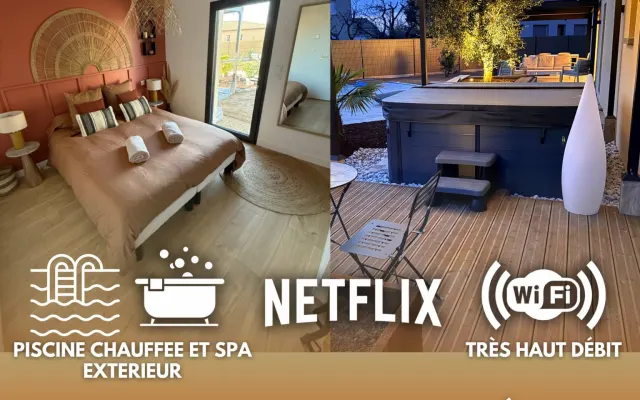 Chambre Epicée a les2antho: spa e piscina