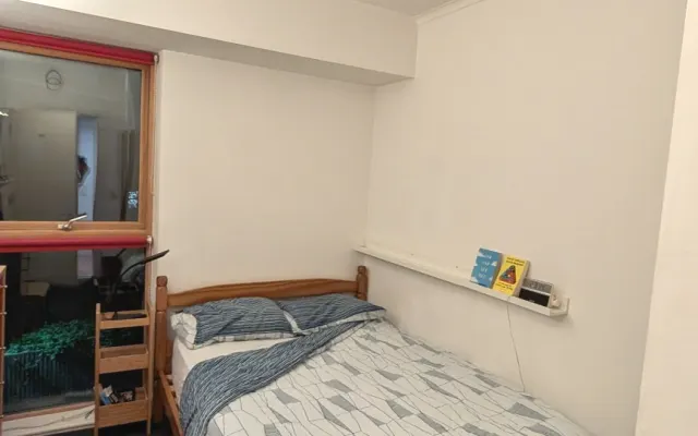 double bed with private bathroom. 2 min walk from station