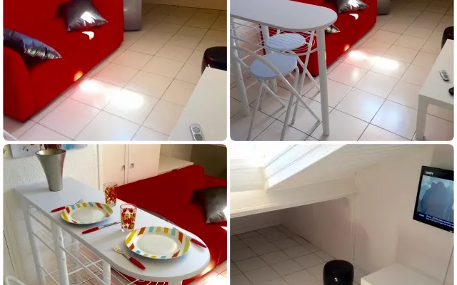 Charming air-conditioned studio 30 meters from the beach.