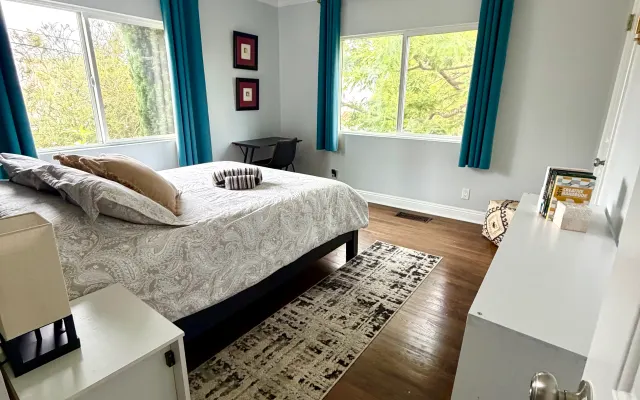 Comfortable room with amazing view to gardens. Very central location