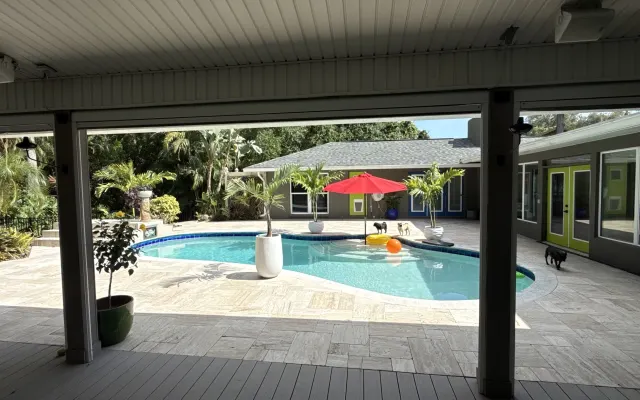 Centrally Located Two Bedroom/Bath- Beautiful Private Backyard/Pool