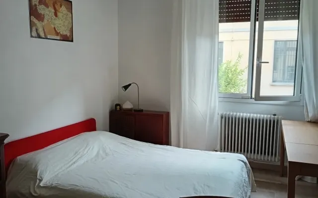Peaceful room near the subway and train
