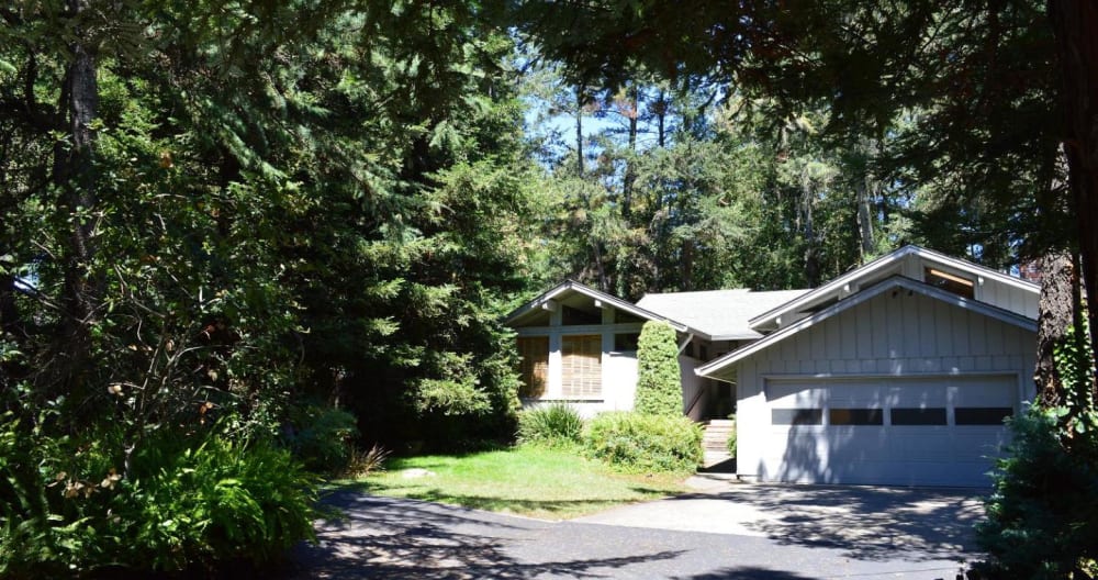 Charles's listing on misterb&b - Home exterior surrounded by towering redwoods and fur trees situated on it 1/3 acre.