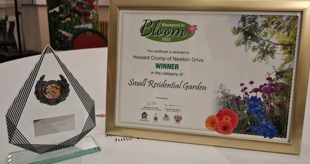 L'annuncio di Howard su misterb&b - WINNER OF THE BLACKPOOL IN BLOOM COMPETITION 