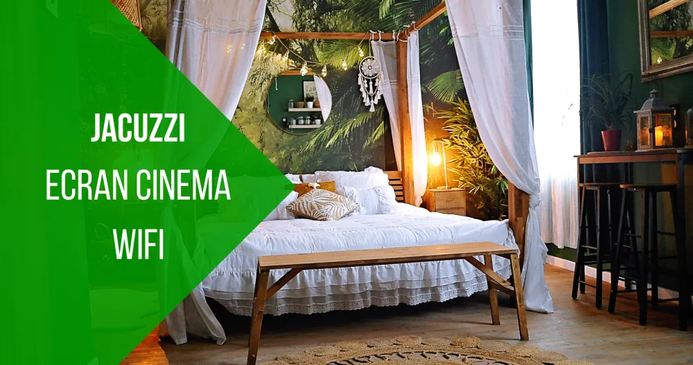Cosy jungle room /Jacuzzi / Ecran cinéma / Champagne - Photo 2