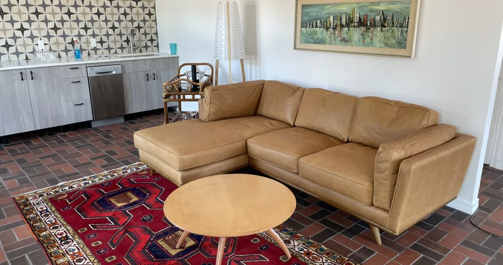 Shawn's listing on misterb&b - Living room/kitchen is an open concept we call Southwest mid-century gay!