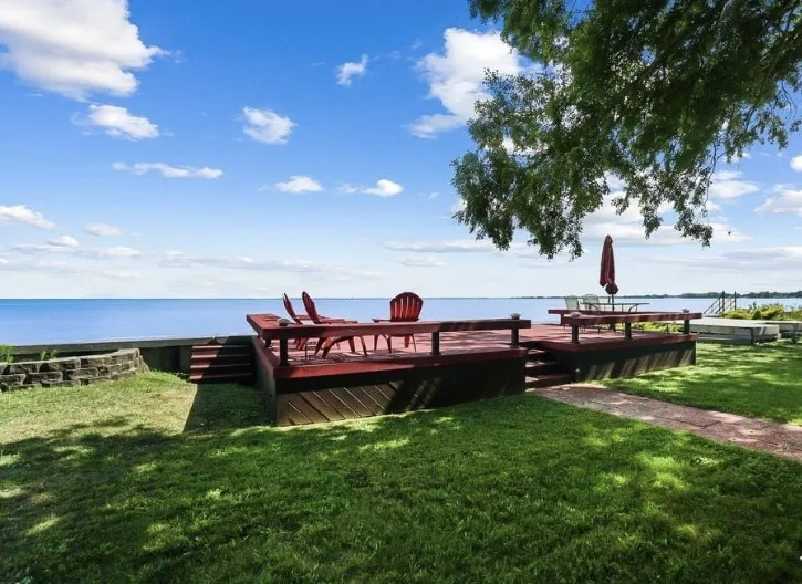 Mike's listing on misterb&b - Welcome to your deck right on the Great Lake Erie! It's just outside of your very own Log Cabin cottage house! This original 100 year old Log Cabin was just newly restored to its original 1920's luster!