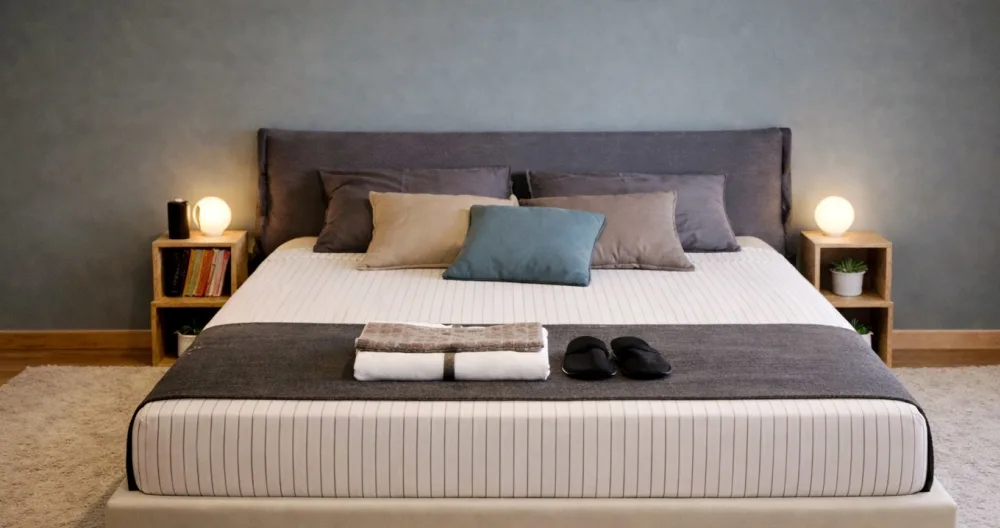Nikos's listing on misterb&b - Master bedroom with double bed and air-conditioning