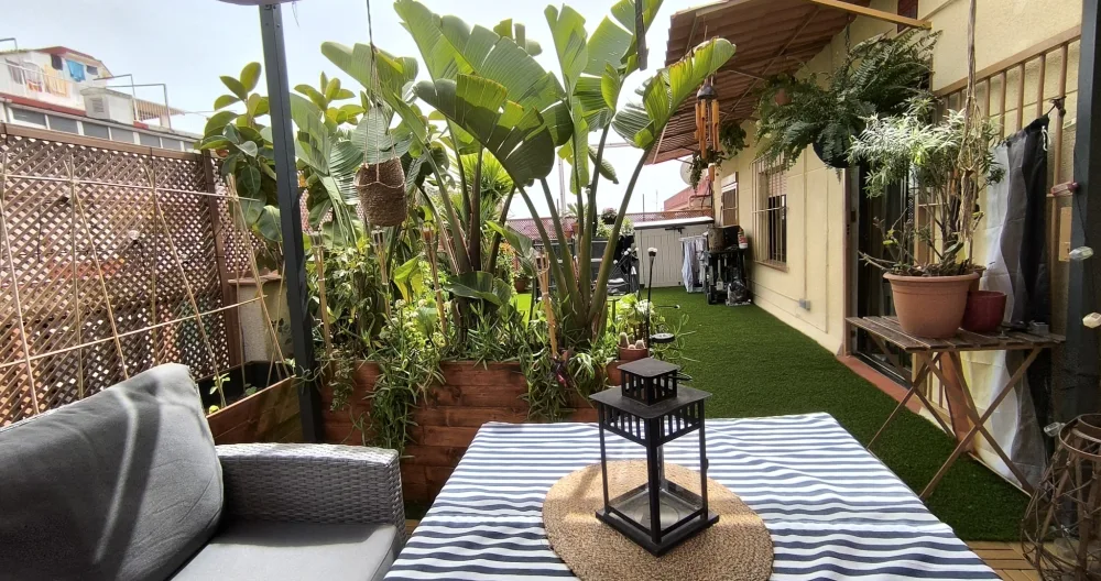 David's listing on misterb&b - chill out area to relax with wine, music and a removable roof 😌.