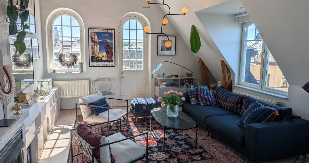 Sólo MrBnB: Unique Loft Home | Vigas, Chimenea | Mariatorget - Foto 1