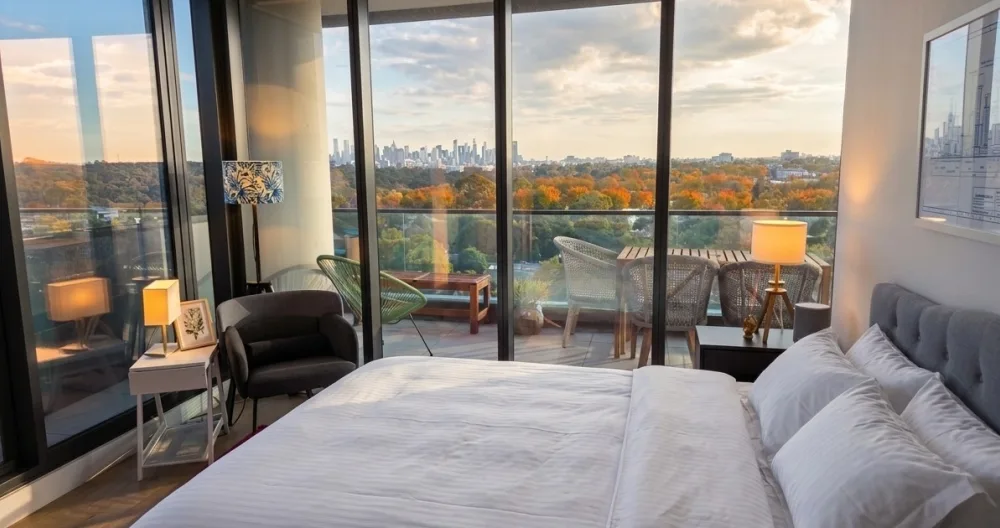 Blick auf die Skyline und Zugang zur Stadt Modernes Haus in Alphington - Foto 2